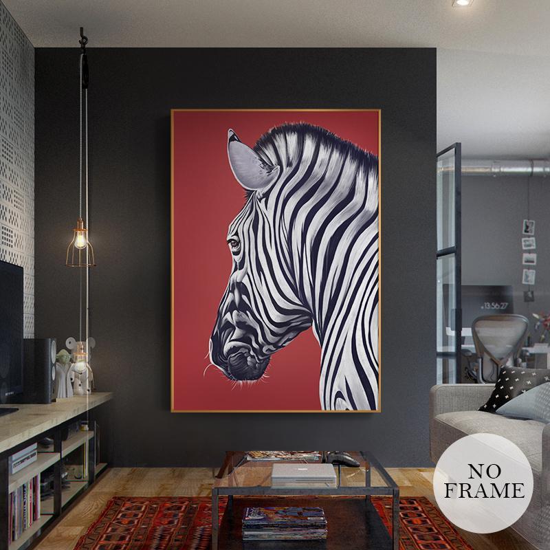 Zebra on Red Background - Nordic Side - 