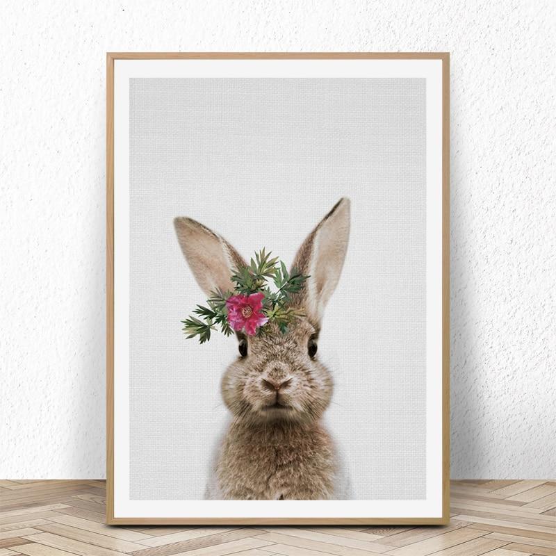 Rabbit With Floral Hat - Nordic Side - 