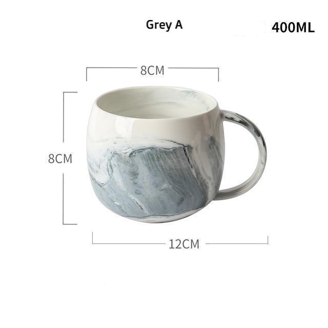 Marble Round Mug - Nordic Side - 