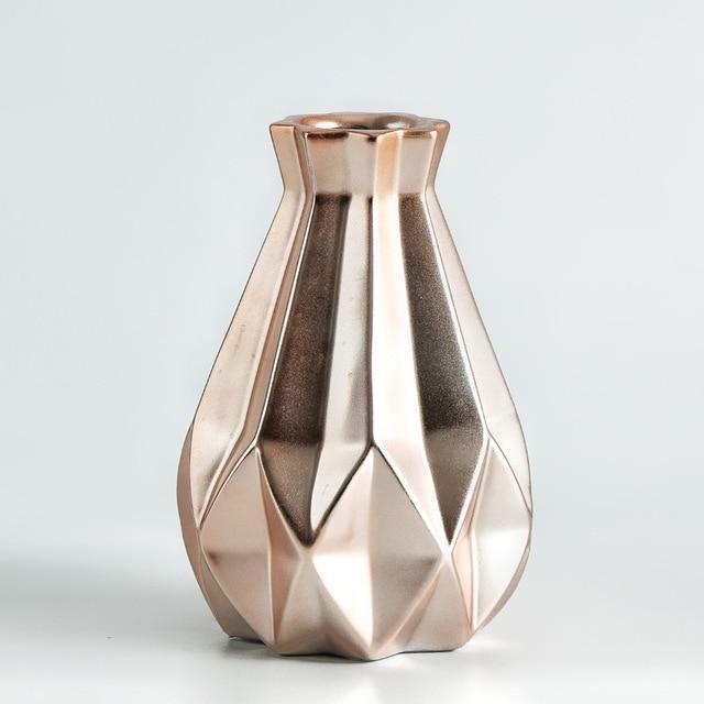 Metallic Diamond Porcelain Vase - Nordic Side - 