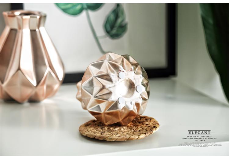 Metallic Diamond Porcelain Vase - Nordic Side - 