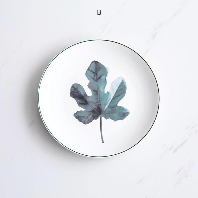 Watercolour Green Plate - Nordic Side - 