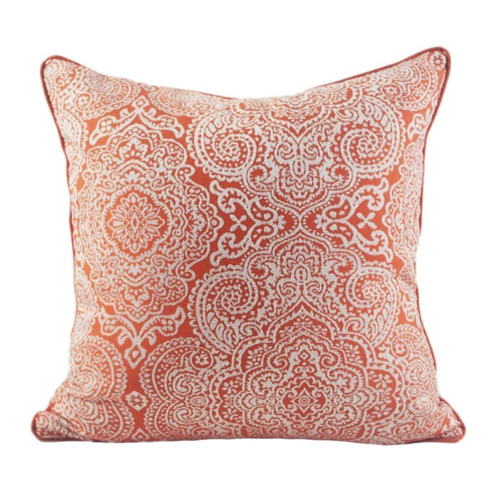 Classic Patterned Orange Cushion Cover - Nordic Side - 