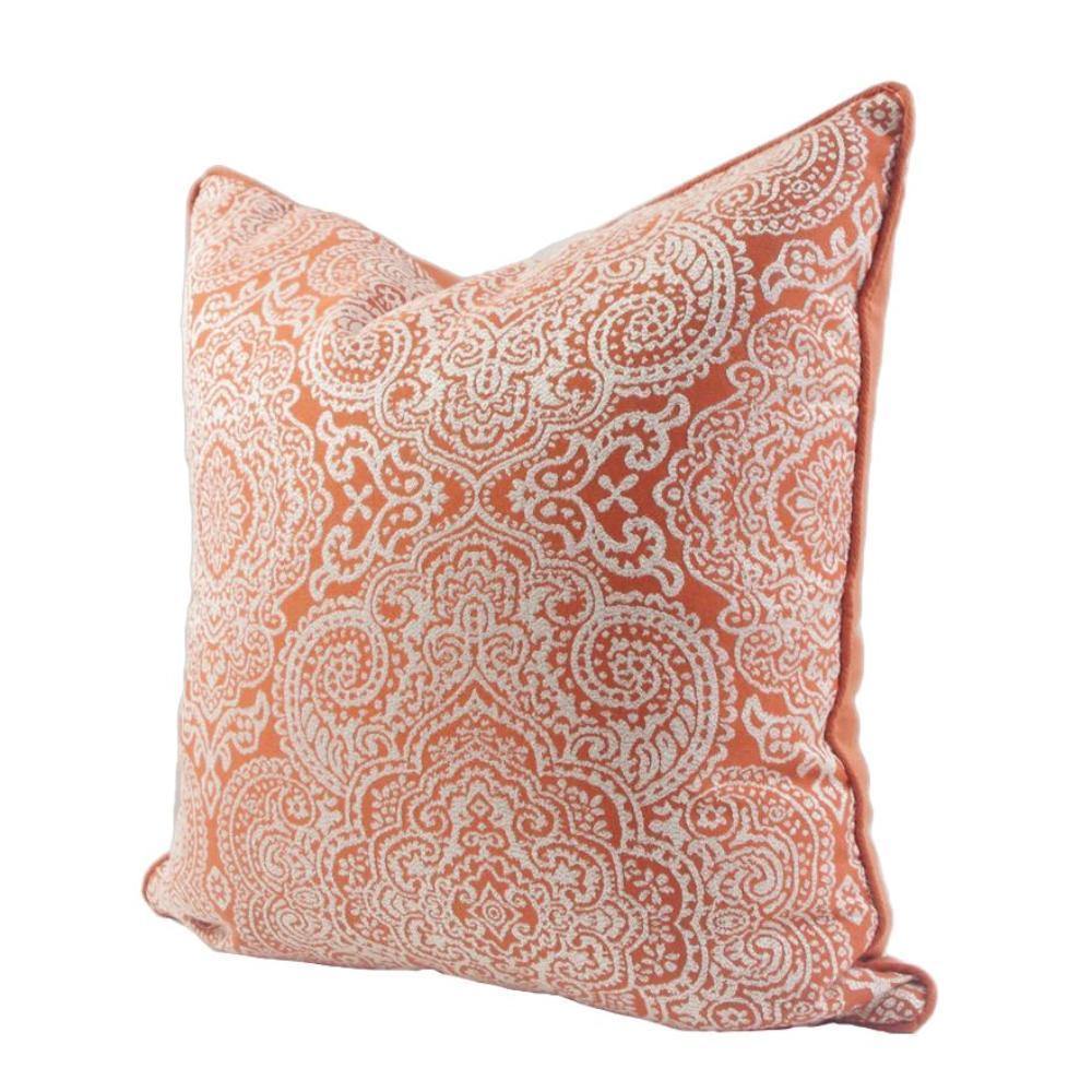 Classic Patterned Orange Cushion Cover - Nordic Side - 