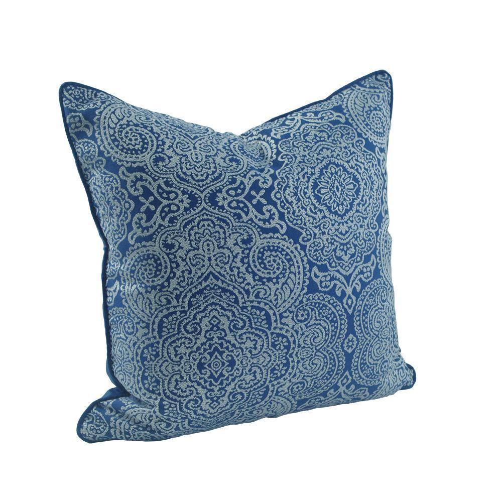Classic Patterned Blue Cushion Cover - Nordic Side - 