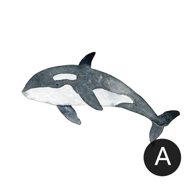 Dolphine Watercolour Wall Sticker - Nordic Side - 