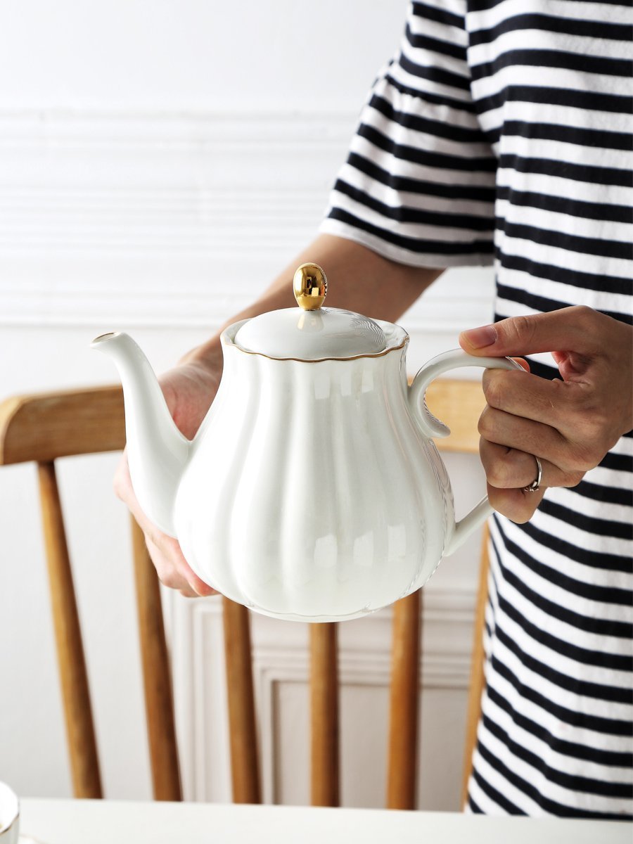 Pumpkin Ceramic Teapot - Nordic Side - 