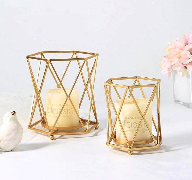 Gold Hexagon Candleholder - Nordic Side - 