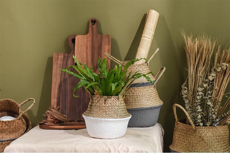 Foldable Woven Bamboo Storage Basket - Nordic Side - 11-23