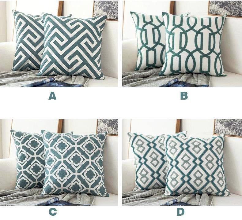 Turquoise Classic Embroidery Cushions - Nordic Side - 