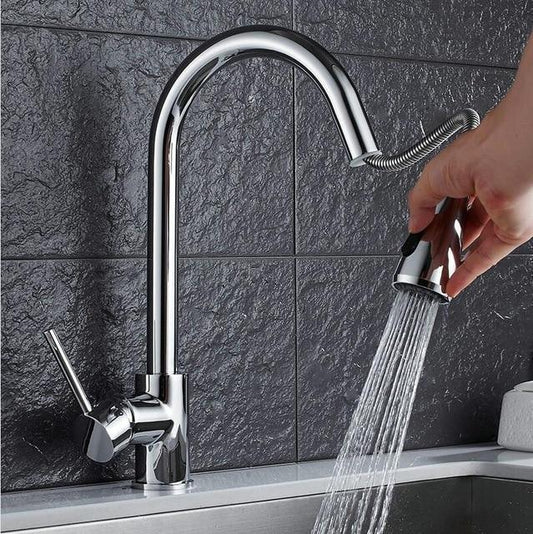 Anton - Retractable Kitchen Faucet - Nordic Side - 02-05, bathroom, bathroom-collection, bathroom-faucet, fab-faucets, faucet, feed-cl0-over-80-dollars, kitchen, kitchen-faucet, modern, moder