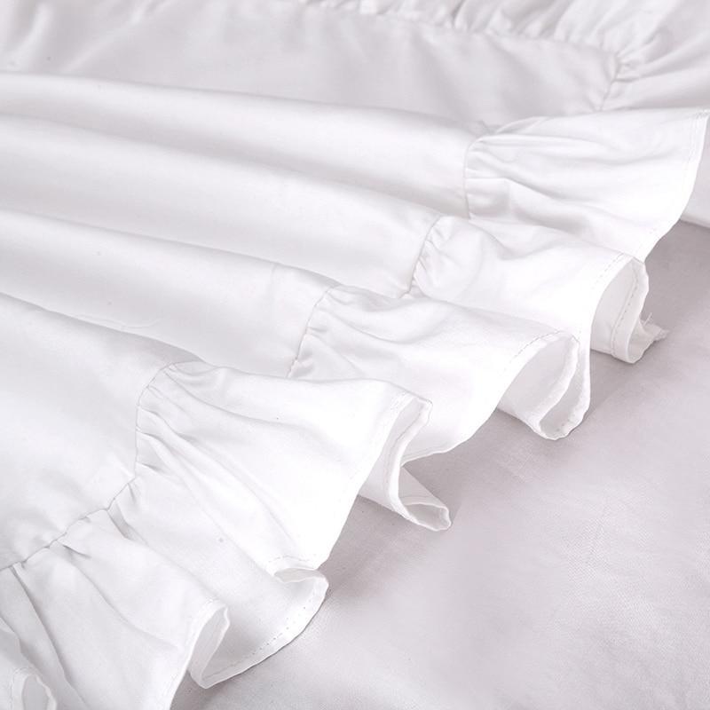 Ruffle Pure White Pillow Cover - Nordic Side - 
