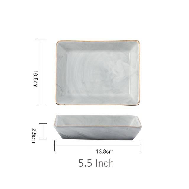 Marble Square Plate - Nordic Side - 