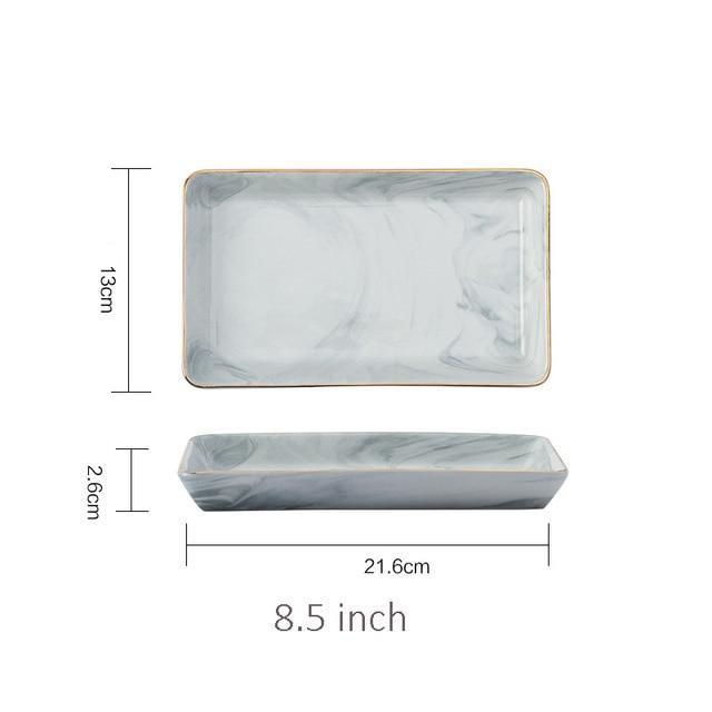 Marble Square Plate - Nordic Side - 