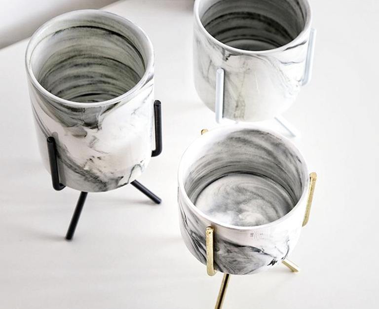 Marble Pattern Ceramic Iron Vase - Nordic Side - 