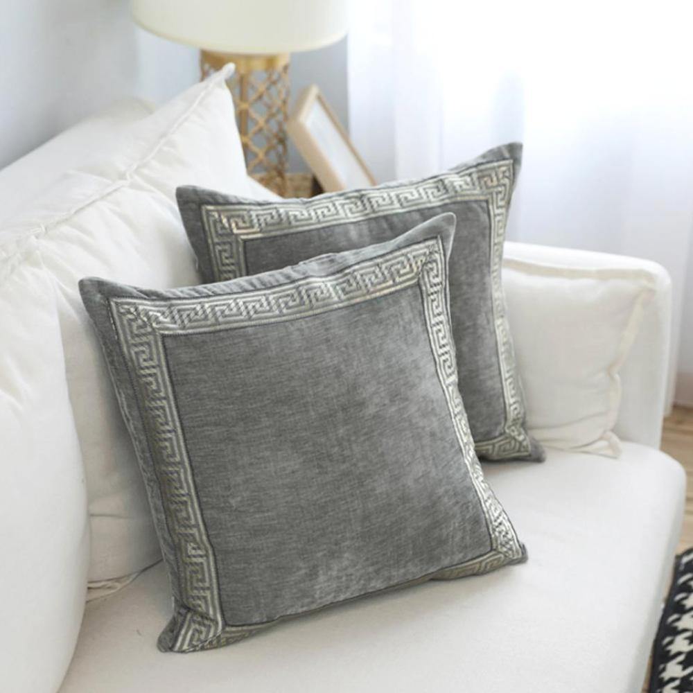Classic Dark Grey Velvet Cushion Cover - Nordic Side - 