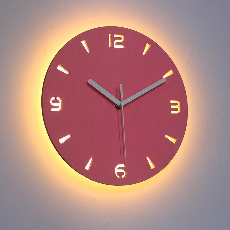 Oriana - LED Back Light Silent Clock - Nordic Side - 05-14, feed-cl0-over-80-dollars, modern-lighting, modern-wall-clock