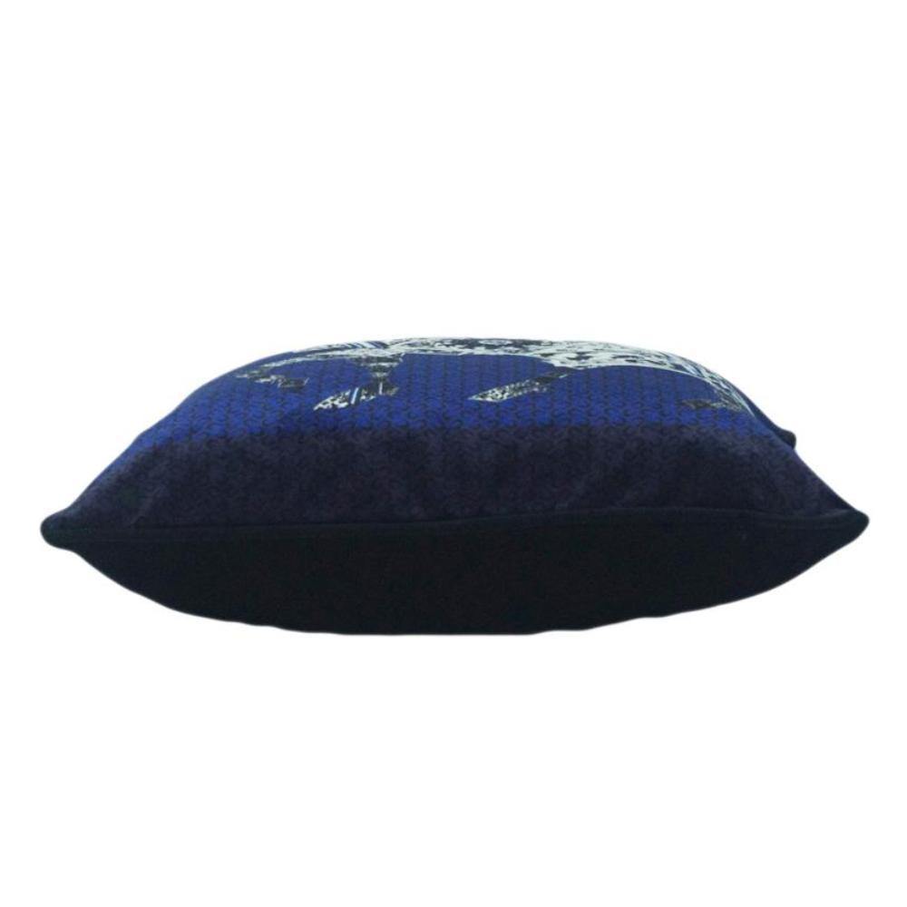 Blue Chinese Velvet Cushion Cover - Nordic Side - 