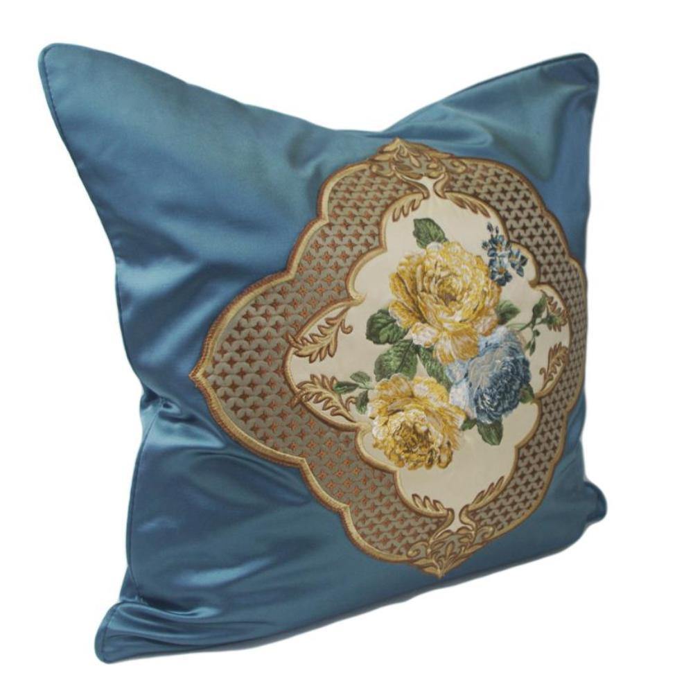 Blue Faux Silk Cushion Cover - Nordic Side - 