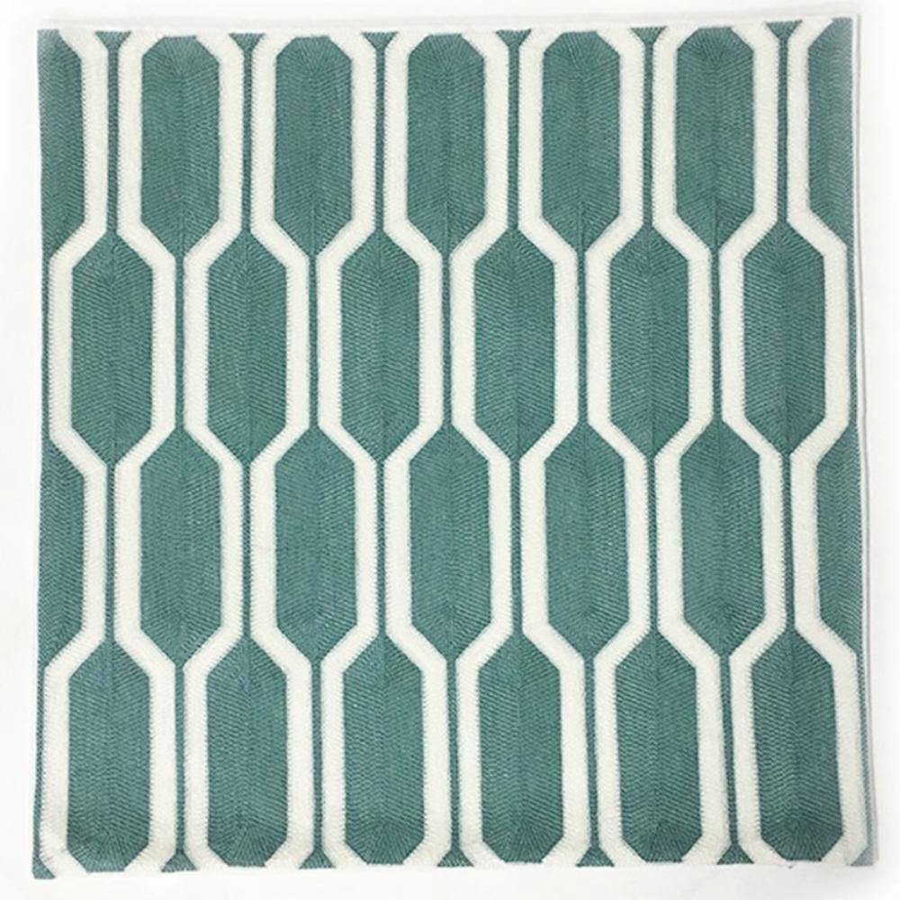 Embroidery Digital Geometric Blue Cushion Cover - Nordic Side - 