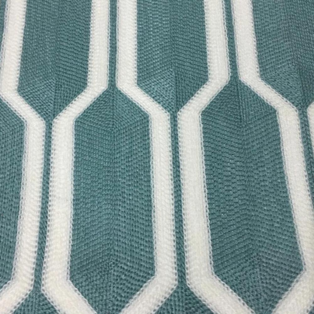 Embroidery Digital Geometric Blue Cushion Cover - Nordic Side - 