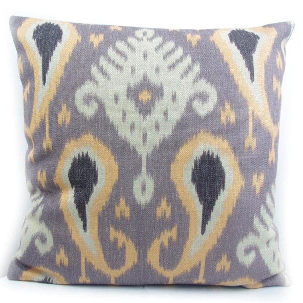 Digital Print Purple Ikat Pattern Cushion Cover - Nordic Side - 