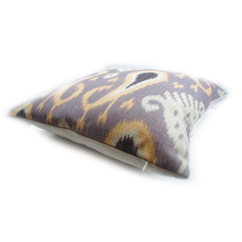 Digital Print Purple Ikat Pattern Cushion Cover - Nordic Side - 