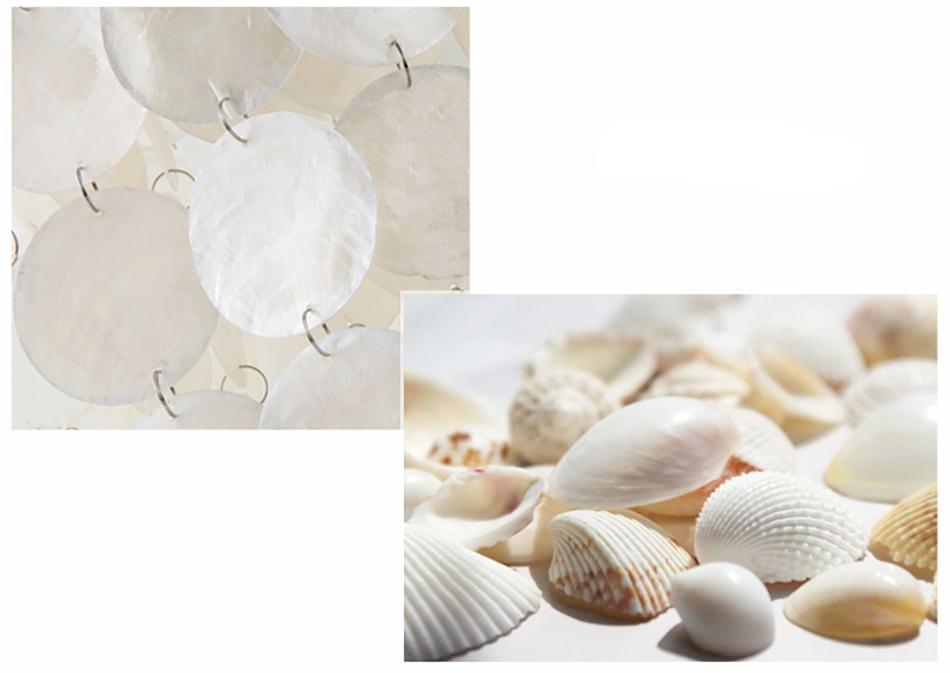 Modern White Natural Seashell Pendant Lights - Nordic Side - 