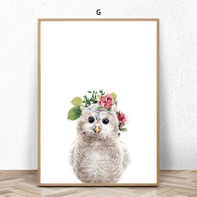 Baby Animals With Floral Hat - Nordic Side - 