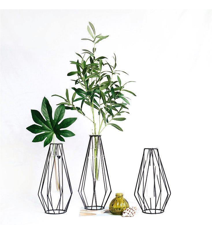 Black Iron Geometric Vase - Nordic Side - 