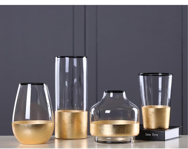 Gold Foiled Glass Vase - Nordic Side - 