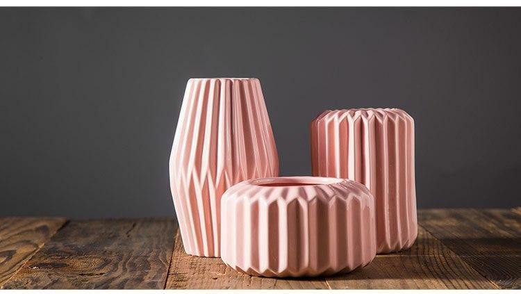 Origami Ceramic Vase (3piece) - Nordic Side - 