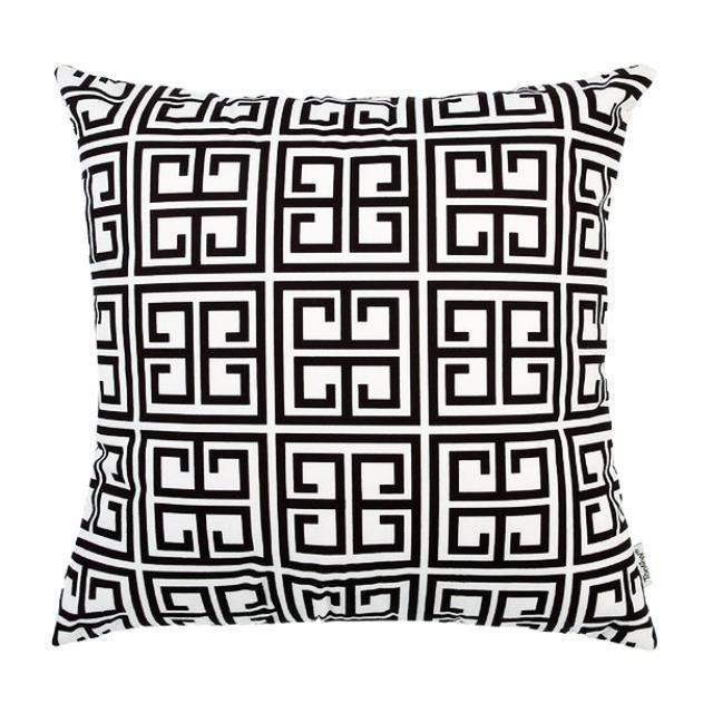 B&W Geometric Cushion Cover - Nordic Side - 