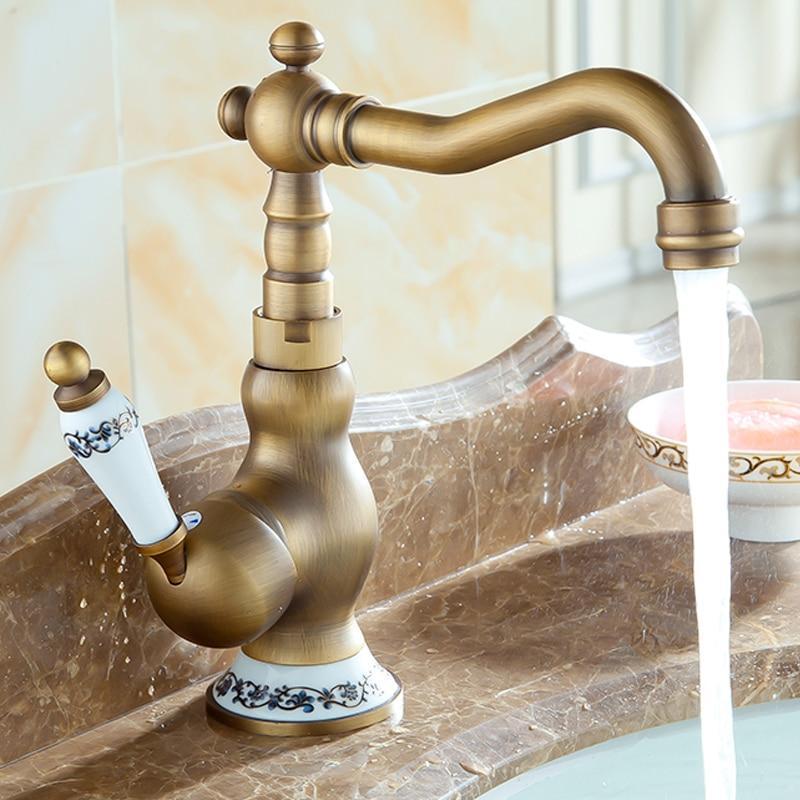 Vintage Brass Faucet - Nordic Side - 12-13, bathroom, bathroom-collection, bathroom-faucet, fab-faucets, faucet, feed-cl0-over-80-dollars, kitchen, kitchen-faucet, renovation, sink, sinks, ta