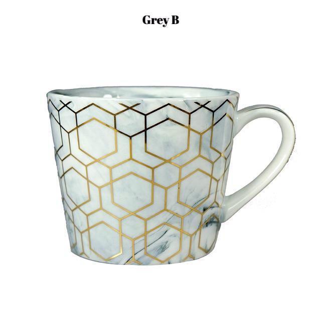 Geometric Gold Line Marble Mug - Nordic Side - 