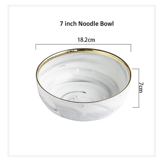 Golden Edge Marble Tableware - Nordic Side - 
