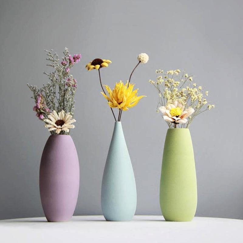 Macaron Coloured Ceramic Vase - Nordic Side - 
