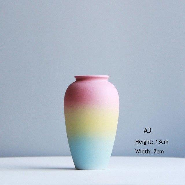Rainbow Print Ceramic Vase - Nordic Side - 