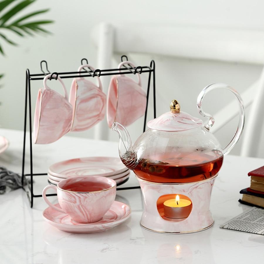 Glass Teapot with Ceramic Marble - Nordic Side - 