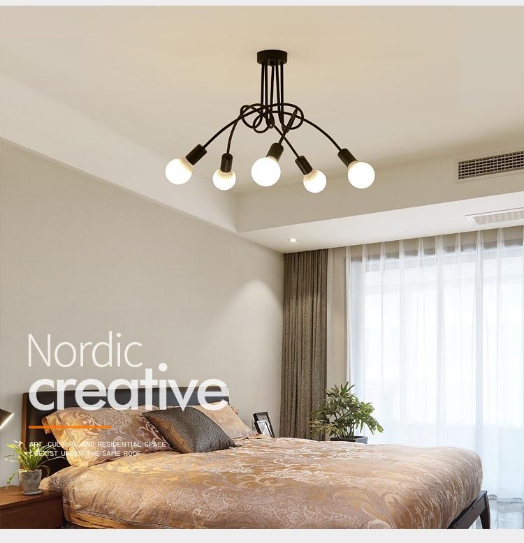 Black Iron Industrial Loft Pendant Light - Nordic Side - 