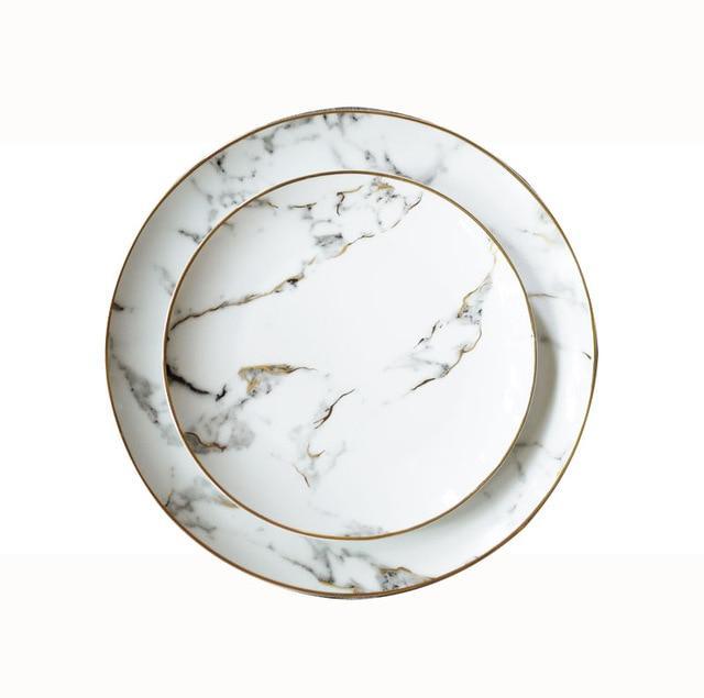 8+10inch Set Marble Plate Set - Nordic Side - 