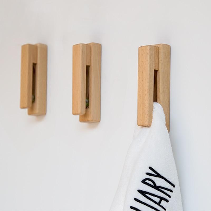 Rustic Wood Towel Hook - Nordic Side - 