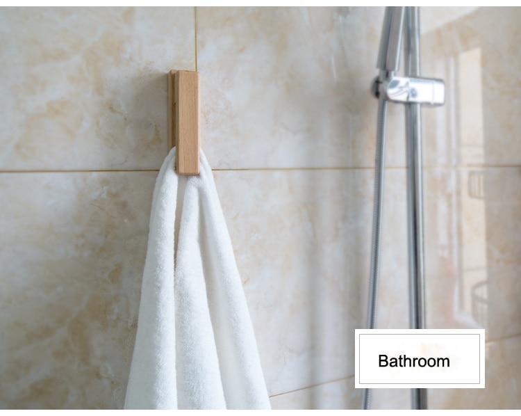 Rustic Wood Towel Hook - Nordic Side - 