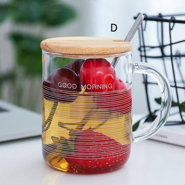 Simple Grid Glass Cup - Nordic Side - 