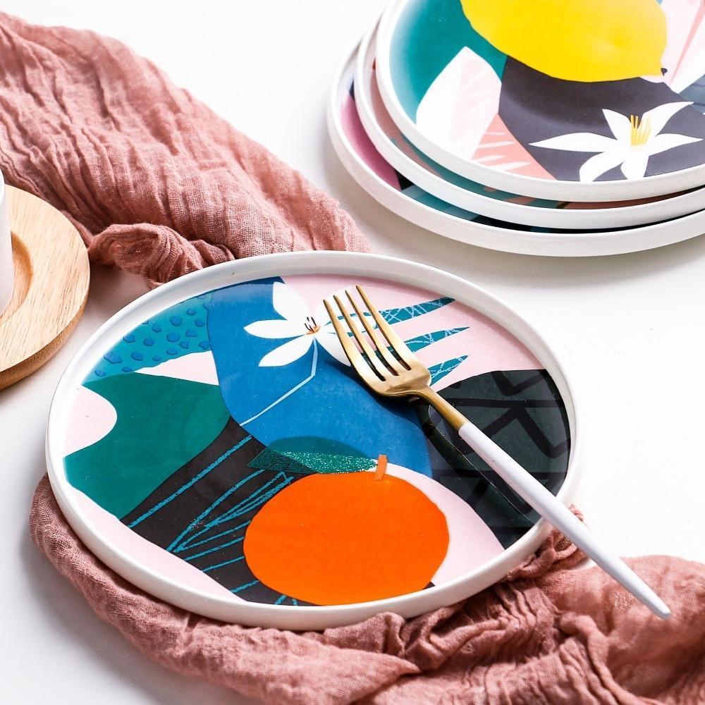 Abstract Floral Plates - Nordic Side - 