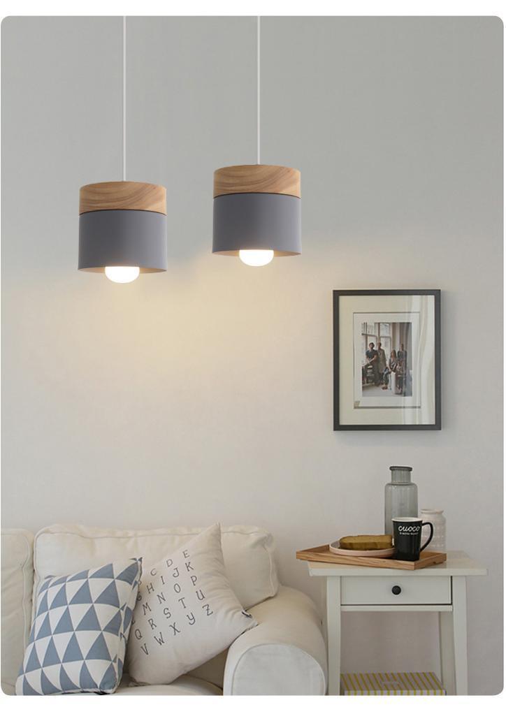 Modern Wooden Top Pendant Light - Nordic Side - 