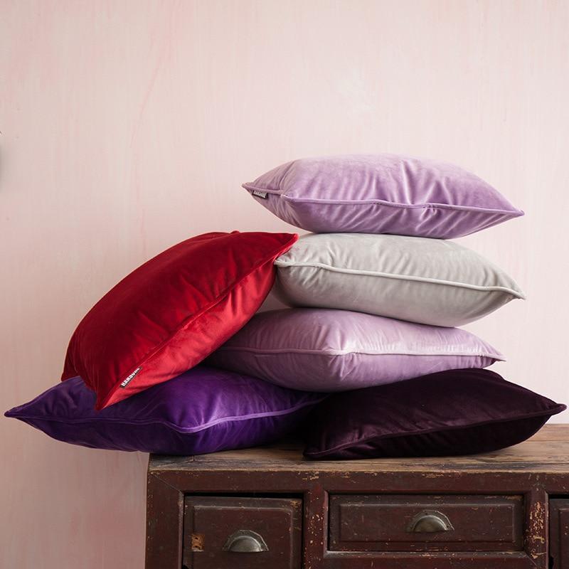 Piped Edge Velvet Cushion Cover - Nordic Side - 