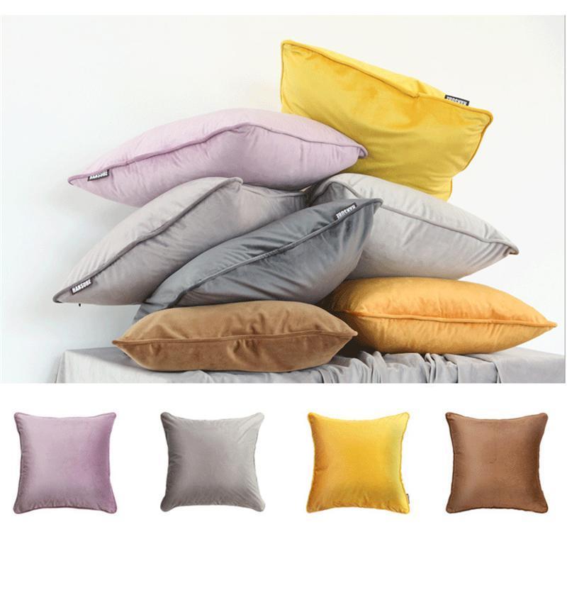 Piped Edge Velvet Cushion Cover - Nordic Side - 