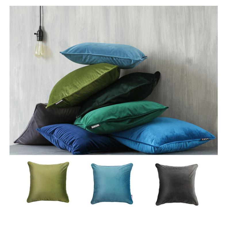 Piped Edge Velvet Cushion Cover - Nordic Side - 