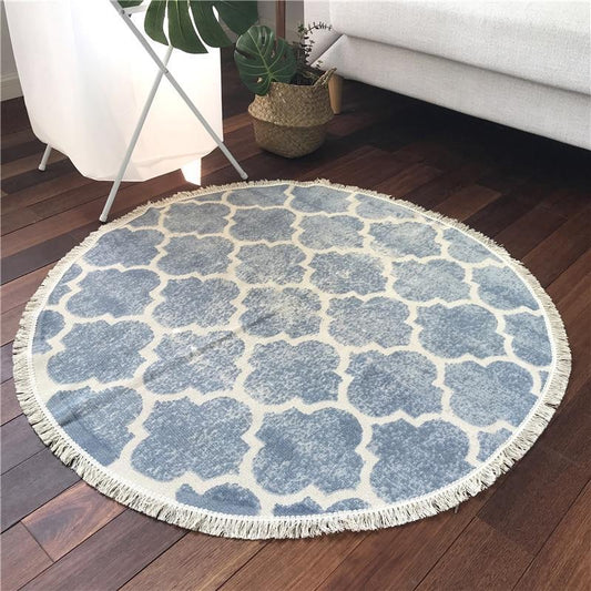 Ember - Vintage Distressed Cotton Rug - Nordic Side - 04-23, cotton-rug, feed-cl0-over-80-dollars, geometric-rug, modern, modern-nordic, modern-rug, nordic, round-rug